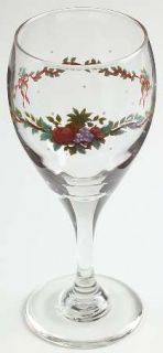 Pfaltzgraff Holly Joy 10 Oz Glassware Wine Goblet, Fine China Dinnerware   Holly