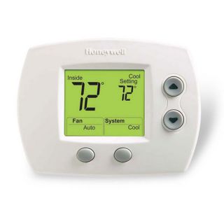Honeywell TH5110D1022 FocusPRO 5000 NonProgrammable Thermostat Large Screen, 1H/1C, Auto C/O, Dual Powered