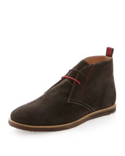 Suede Short Boot, Chocolate