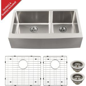 Schon SCAPL604016 Luxury Undermount Kitchen Sink 16 Gauge Stainless Apron Front