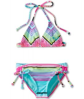 Roxy Kids Tropical Stripe Tiki Tri Set Girls Swimwear Sets (Multi)