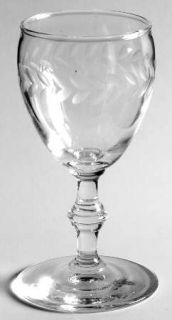 Rock Sharpe 8000 10 Wine Glass   Stem #8000, Cut Laurel On Bowl