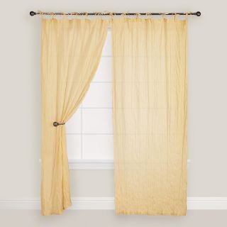 Yellow Crinkle Voile Curtain   World Market