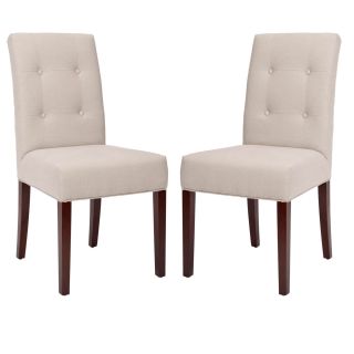 Safavieh Metro Tufted Beige Linen Side Chairs (set Of 2) (BeigeMaterials: Linen fabric and woodFinish: MapleSeat height: 19 inchesDimensions: 38.6 inches high x 22.8 inches wide x 19.3 inches deepNumber of boxes this will ship in: 1Chairs arrive fully ass