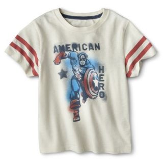 Captain America Infant Toddler Boys Short Sleeve Tee   Cove Point Cream 2T