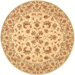 Safavieh Handmade Persian Court Beige/ Beige Wool/ Silk Rug (8 Round)