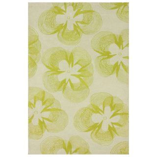 Nuloom Handmade Floral Green Faux Silk / Wool Rug (76 X 96) (GreyPattern: FloralTip: We recommend the use of a non skid pad to keep the rug in place on smooth surfaces.All rug sizes are approximate. Due to the difference of monitor colors, some rug colors