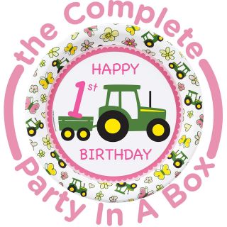 John Deere Pink 1st Birthday Party Packs