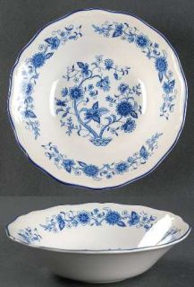 Sango Blue Classic Coupe Cereal Bowl, Fine China Dinnerware   Blue Floral Rim&Ce