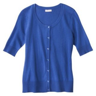 Merona Womens Short Sleeve Cardigan   Influential Blue   S