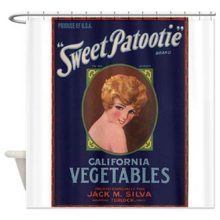 CafePress Vintage Fruit Vegetable Crate Label Shower Curtain Free Shipping! Use code FREECART at Checkout!