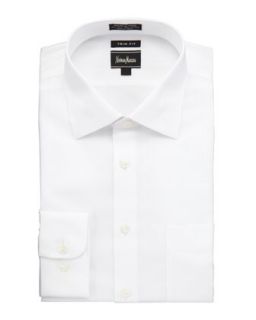 Trim Fit Non Iron Textured Shirt, White