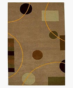 Hand tufted Eklas Contemporary Wool Rug (5 X 8) (BeigePattern: GeometricMeasures 1 inch thickTip: We recommend the use of a non skid pad to keep the rug in place on smooth surfaces.All rug sizes are approximate. Due to the difference of monitor colors, so