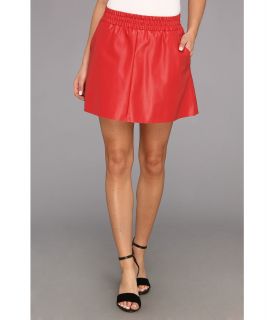 BCBGMAXAZRIA Laika Leather Mini Skirt Womens Skirt (Red)