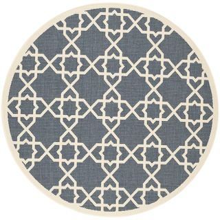 Safavieh Courtyard Navy/beige Indoo/outdoor Geometric Pattern Rug (67 Round)