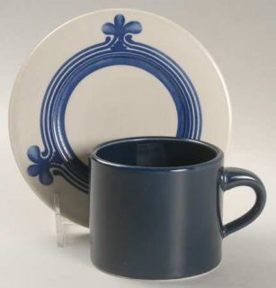 Rosenthal   Continental Siena Blue Flat Cup & Saucer Set, Fine China Dinnerware