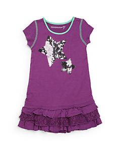Toddlers & Little Girls Sequined Star Dress   Purple