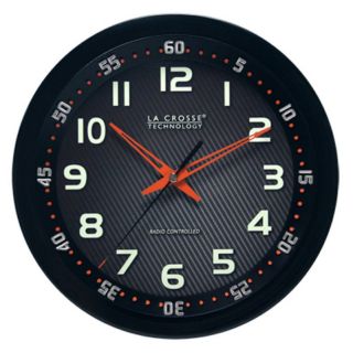 LaCrosse Technology La Crosse Technology 10 Inch Atomic Wall Clock   Black  