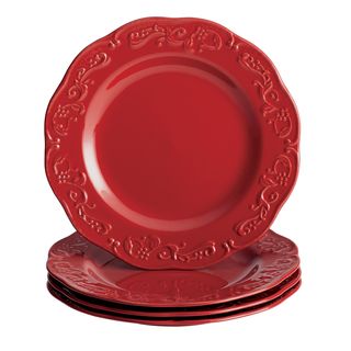 Paula Deen Signature Dinnerware Red Spiceberry Dinner Plates (set Of 4) (RedMaterials: StonewareCare instructions: Dishwasher safeService for: Four (4) peopleGreat for casual meals or special occasionsMicrowave and dishwasher safeSet includes: Four (4) di
